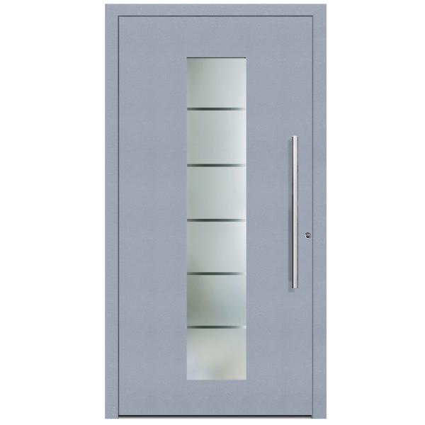 Aluminium Verbund Haustür Design 08 Außen RAL 7040 / Innen weiß Ud=0,9 - Kopie